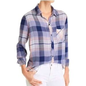 NWOT Rails Hunter Plaid Coast Apricot Cream Button Down Shirt